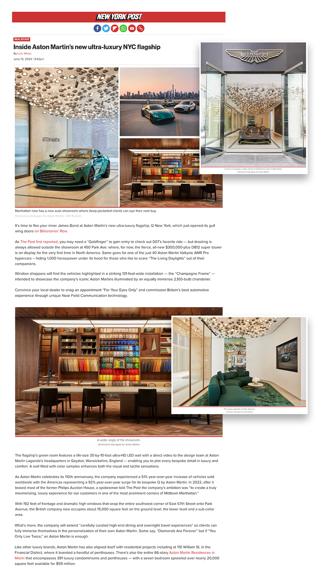 Billionaires Row Displays Aston Martin and VISO Collaboration